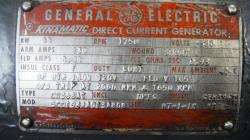 General Electric 65KW 1750 RPM 368AT DC Generators 81496
